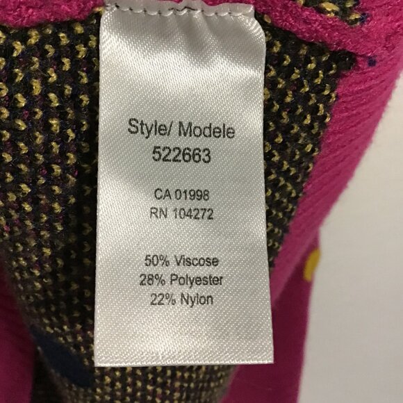 Gabby Isabella Pink Crew Neck Button Front Cardigan with Hearts Size L - Picture 8 of 11